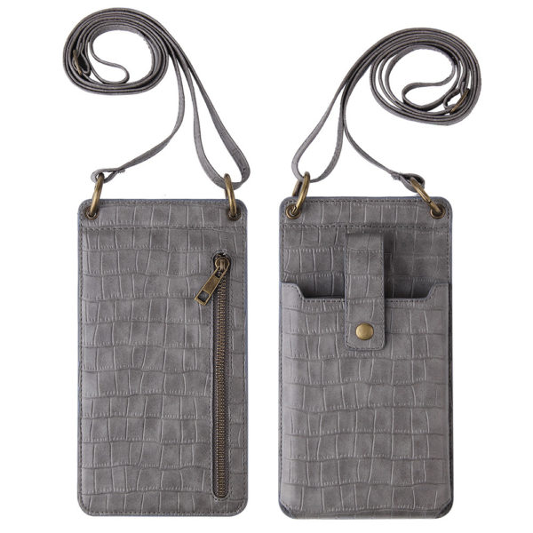 Crossbody Mobile Phone Crocodile Pattern Wallet & Card Holder - Image 9