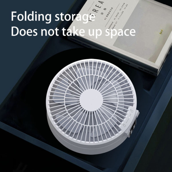 Remote Control Portable Rechargeable Usb Electric Folding Fan - Image 2