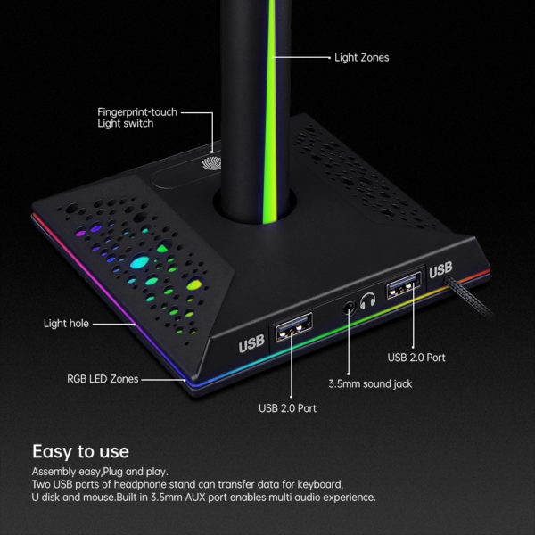 RGB Game Console Headphone Stand - Image 6