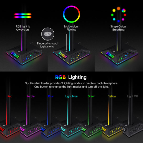 RGB Game Console Headphone Stand - Image 4